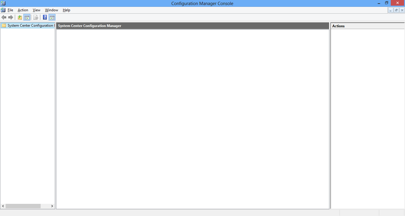 Blank SCCM Console